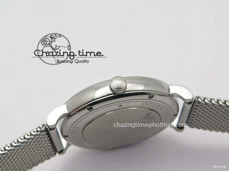 MIROTIME 0130 Portofino SCHAFFHAUSEN SS MKF 1:1 Best Edition White Dial On Mesh Bracelet A TravelReady 7341